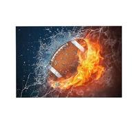 Rompecabezas de Madera de 300 Piezas de fútbol Americano en Llamas con Caja para Adultos.