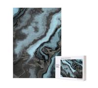 Rompecabezas de madera de 300 piezas de granito verde azulado oscuro para diversión familiar y para adultos.