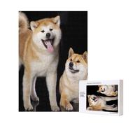 Rompecabezas de madera de 300 piezas de Shiba Inu Akita Inu para diversión familiar y para adultos.