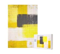 Rompecabezas de madera de 300 piezas, diseño abstracto gris y amarillo, moderno y sencillo, para diversión familiar y para adultos.