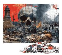 Rompecabezas de Madera de 300 Piezas para Adultos, diseño de Calavera de la destrucción, Ideal para Halloween, 300 Piezas (40 x 28 cm)