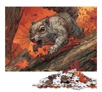 Rompecabezas de Madera de 300 Piezas para Adultos, diseño de la Ira de la Ardilla y la Furia Caída, Ideal para Halloween, 300 Piezas (40 x 28 cm)