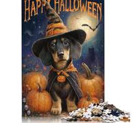 Rompecabezas de Madera de 300 Piezas para Halloween, Fiesta de Disfraces de Mascotas, Rompecabezas para Actividades Familiares, 300 Piezas (40 x 28 cm)