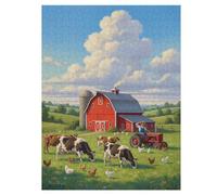 Rompecabezas de madera de 35/70/120/200/300/500/1000 piezas para adultos, rompecabezas vertical de arte de vida agrícola, madera de álamo de alta calidad con partición de letras, decoración de pared