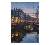 Rompecabezas de madera de 35/70/120/200/300/500/1000 piezas para adultos, rompecabezas vertical de arte de los canales de Ámsterdam, madera de álamo de alta calidad con partición de letras, decoración