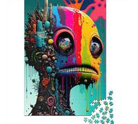 Rompecabezas de Madera de 500 Piezas con diseño Abstracto de Extraterrestres. Ideal para Actividades Familiares 500 Piezas (52 x 38 cm).