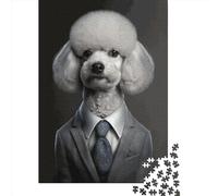 Rompecabezas de Madera de 500 Piezas con diseño de caniche, un Juguete Creativo y un Juego Intelectual para Adultos (52 x 38 cm).