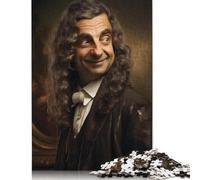 Rompecabezas de Madera de 500 Piezas con Retrato de Mr. Bean, Rompecabezas único y Creativo, Regalo para Adultos, Juego Familiar y desafío (52 x 38 cm)