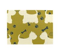 Rompecabezas de Madera de 500 Piezas con Silueta de Perro de Las Tierras Altas del Oeste para Adultos Mayores.