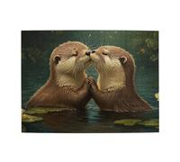 Rompecabezas de madera de 500 piezas con texto en inglés "There Are Two Mice In The Lake" para adultos, rompecabezas desafiante para juego de tamaño de 15 x 20.4 pulgadas