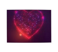 Rompecabezas de Madera de 500 Piezas con un corazón de Amor Entre Hermosas Estrellas Brillantes para Adultos Mayores.