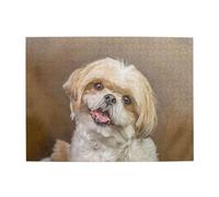 Rompecabezas de Madera de 500 Piezas de un Lindo Perro Shih Tzu para Adultos Mayores.
