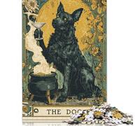 Rompecabezas de Madera de 500 Piezas El Perro Encantado de Magical Night, Rompecabezas único y Creativo, Regalo para Adultos, Juego Familiar y desafío (52 x 38 cm)