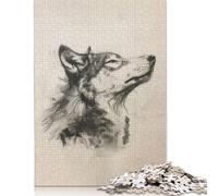 Rompecabezas de Madera de 500 Piezas Lobo al carbón para Adultos y Adolescentes (a Partir de 12 años), 52 x 38 cm