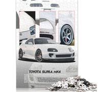 Rompecabezas de Madera de 500 Piezas para Adultos, Coche Supra Mk4 Blanco, Rompecabezas para niños, Juegos Familiares, 500 Piezas (52 x 38 cm)