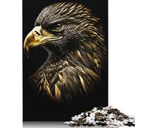Rompecabezas de Madera de 500 Piezas para Adultos, El Águila Negra Dorada, Rompecabezas Cuadrado para niños, Juegos Familiares, 500 Piezas (52 x 38 cm)