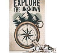 Rompecabezas de Madera de 500 Piezas para Adultos: Explora lo Desconocido. Aventura con brújula. Rompecabezas Cuadrado para niños. Juegos Familiares 500 Piezas (52 x 38 cm).