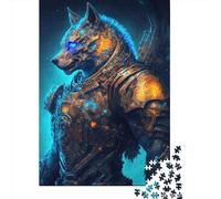 Rompecabezas de Madera de 500 Piezas para Adultos, Lobos Espaciales, Rompecabezas 2 para niños, Juegos Familiares, 500 Piezas (52x38cm)