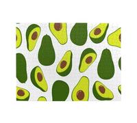 Rompecabezas de Madera de 500 Piezas para Adultos Mayores con patrón de Aguacate Fresco Aislado sobre Fondo Blanco.