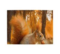 Rompecabezas de Madera de 500 Piezas para Adultos Mayores con una Linda Ardilla Comiendo nueces.