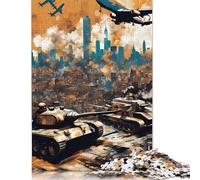 Rompecabezas de Madera de 500 Piezas para Adultos, Rompecabezas Cuadrado de la Guerra de Israel para niños, Juegos Familiares, 500 Piezas (52 x 38 cm)