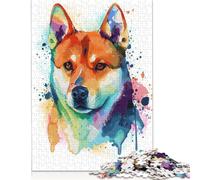 Rompecabezas de Madera de 520 Piezas para Adultos, diseño de Perro Shiba Inu, Ideal para Decorar el hogar (52 x 38 cm).
