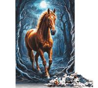 Rompecabezas de Madera de 520 Piezas para Adultos, Majestuoso Caballo en la Jungla, para Mayores de 18 años, Juguetes educativos (52 x 38 cm)