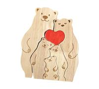 Rompecabezas de madera de animales con forma de oso para decoración del hogar, diseño pensativo, para padres y osos