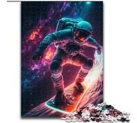 Rompecabezas de Madera de Astronauta en patineta 50x75cm, Ideal para el Cerebro, la Familia, la decoración del hogar y como Regalo navideño.