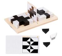 Rompecabezas De Madera De Bloques Ocultos, Juego De Correspondencias De Formas Geométricas, Juegos De Rompecabezas De Bloques Ocultos De Juguete 40 Tarjetas De Diseño De Doble Cara (Double)