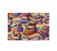 Rompecabezas de madera de Capibara del mes del orgullo LGBT, rompecabezas de 1000 piezas para la familia de 29.5 x 19.7 pulgadas