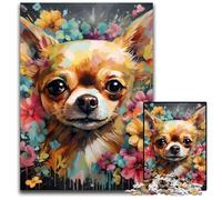 Rompecabezas de Madera de Chihuahua de 1000 Piezas para Adultos, Ideal para Relajarse y Decorar el hogar, 50x75cm/19,68x29,52 Pulgadas.
