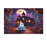 Rompecabezas de madera de fantasma de Halloween, 1000 piezas, puzles para adultos, rompecabezas imposible, juego de mesa para niños (75 x 50 cm)