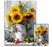 Rompecabezas de Madera de Girasol para Adultos, 1000 Piezas, Regalo para Adultos, Juego Interactivo Familiar, desafío Mental, 50x75cm