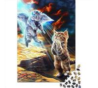 Rompecabezas de Madera de Jesús Gato Orando para Adultos, 1000 Piezas, Rompecabezas creativos, Juegos Familiares desafiantes, Juguetes, (75 x 50 cm)
