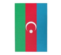 Rompecabezas de madera de la bandera de Azerbaiyán de 1000 piezas, actividad familiar relajante para adultos, rompecabezas de paisaje colorido en caja de plástico, regalo de decoración del hogar