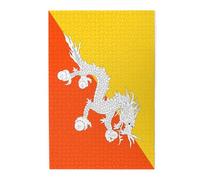 Rompecabezas de madera de la bandera del Reino de Bután, 1000 piezas, actividad familiar relajante para adultos, rompecabezas de paisaje colorido en caja de plástico, regalo de decoración del hogar