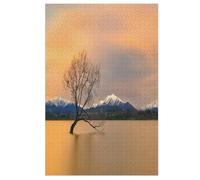 Rompecabezas de madera de la mañana en el lago Wanaka, puzles de 1000 piezas para adolescentes y niños, juegos desafiantes (78 x 53 cm)