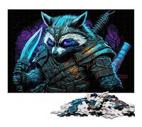 Rompecabezas de Madera de Mapache Ninja de 1000 Piezas para Adultos, Ideal para Adolescentes y coleccionistas, Regalo de Viaje, Actividad Familiar, 50x75cm/19,68x29,52 Pulgadas