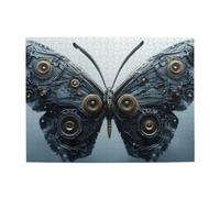 Rompecabezas de madera de mariposa mecánica azul, rompecabezas de 500 piezas para adultos, rompecabezas desafiante para juego de tamaño 38 x 50 cm