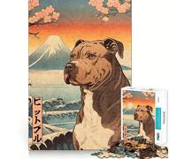 Rompecabezas de Madera de Pit Bull Terrier de 1000 Piezas para Adultos Ideal para ejercitar la Memoria y Disfrutar del Tiempo Libre Diseño para armar Colección de Arte (50x75cm)
