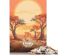 Rompecabezas de Madera del Parque Nacional de Etosha, Namibia, para Adultos y Adolescentes, Ideal para Juegos Familiares, 1000 Piezas (75 x 50 cm)