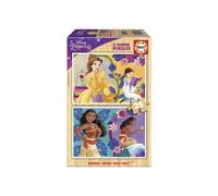 Rompecabezas de madera Disney Princess (Bella + Vaiana) - 2x25 piezas