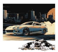 Rompecabezas de Madera Drift City Sunset de 500 Piezas para Adultos, Juego Educativo, desafío, Regalo de Nochebuena, 500 Piezas (52 x 38 cm)