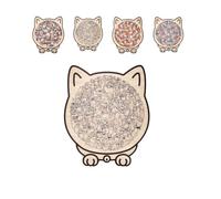 Rompecabezas de Madera en Forma de Gato con Marco - Rompecabezas Irregulares difíciles, único de Animales de Madera, Color Morandi