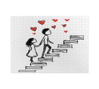 Rompecabezas de madera extraño para el día de San Valentín para adultos, 500 piezas, para boda, hombre y esposa, pareja, decoración de patrón de amante del amor para entretenimiento en el hogar