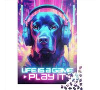 Rompecabezas de Madera Labrador Gaming de 1000 Piezas, Juguetes educativos, 1000 Piezas (75x50cm)