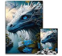 Rompecabezas de Madera Mandala Ice Dragon Jungle de 1000 Piezas para Adultos, decoración del hogar, 50x75cm (19,68x29,52 Pulgadas).