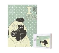 Rompecabezas de Madera Me encantan los carlinos (300 Piezas) para Adultos con Caja de Embalaje