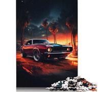 Rompecabezas de Madera Paisaje onírico de un Coche Veloz de 1000 Piezas para Adultos y Adolescentes. Juego Familiar. Regalos de Nochebuena. 1000 Piezas (75 x 50 cm).